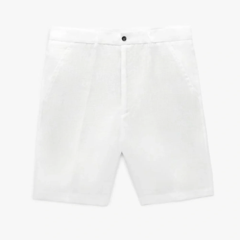 Zara Mens 100% Linen Shorts - Picture 6 of 12